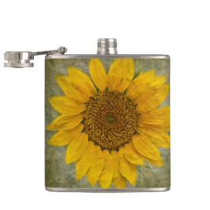 Petaca Vintage Sunflower Hip Flask