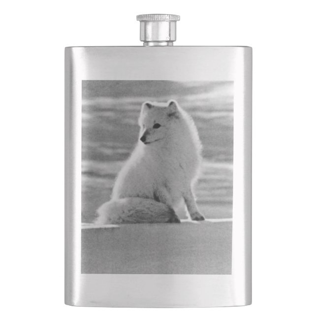 Petaca Vintage USA Alaska Arctic fox (Anverso)