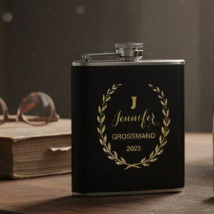 Petaca Vinyl flask with personalized black design