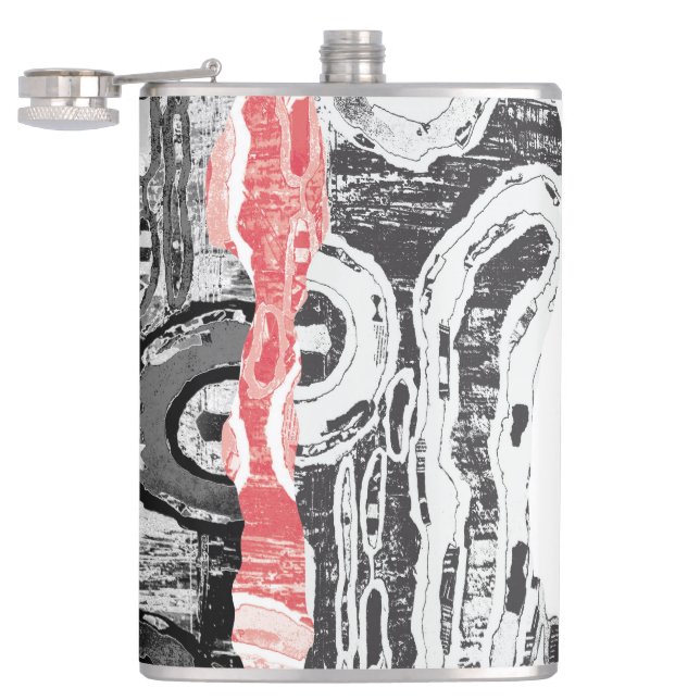 Petaca Vinyl Wrapped Flask – Abstract Land (Abierto)