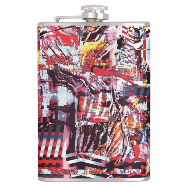 Petaca Vinyl Wrapped Flask – Fragmented Pulse (Anverso)