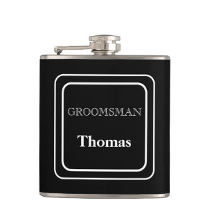 Petaca Vinyl Wrapped Flask-Groomsman