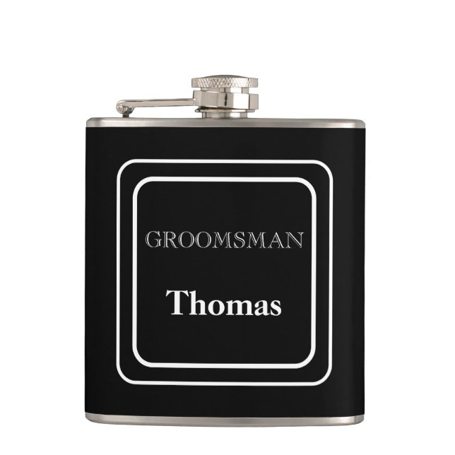Petaca Vinyl Wrapped Flask-Groomsman (Anverso)