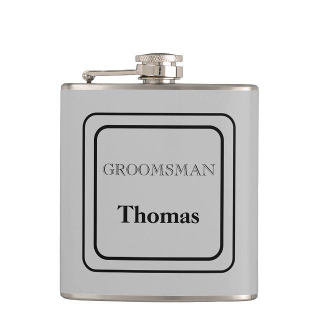 Petaca Vinyl Wrapped Flask-Groomsman (Anverso)