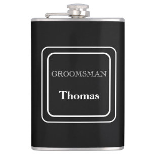 Petaca Vinyl Wrapped Flask-Groomsman