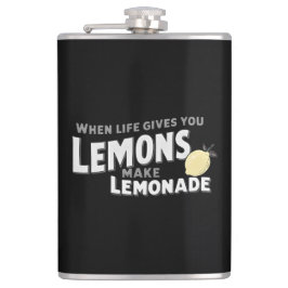 Petaca Vinyl Wrapped Flask Lemons Resilience Slogan Gift