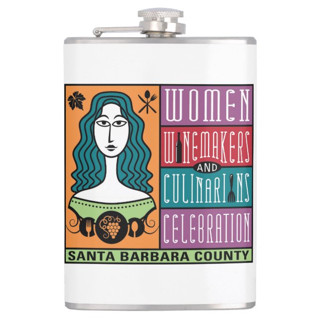Petaca Vinyl Wrapped Flask - WWCC del condado de Santa Ba (Anverso)