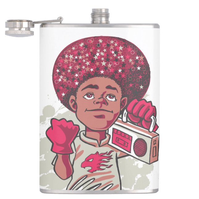 Petaca Vinyl Wrapped Flask – YOUTH Power Afro & Boombox  (Abierto)