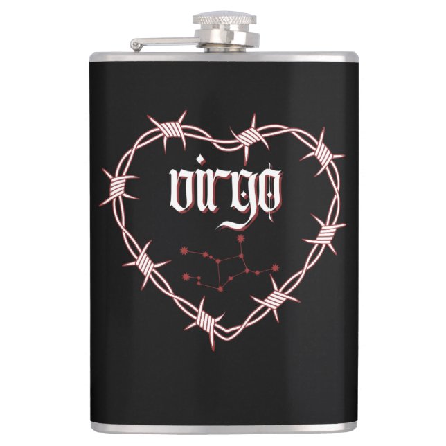 Petaca Virgo Constellation Gótico Dark Edgy Celestial (Anverso)