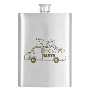 Petaca Vista lateral del camión de Navidades de esquema