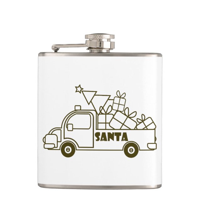 Petaca Vista lateral del camión de Navidades de esquema (Anverso)