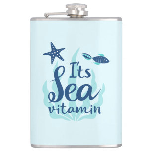 Petaca Vitamina del mar - Cita divertida inspirada en el 