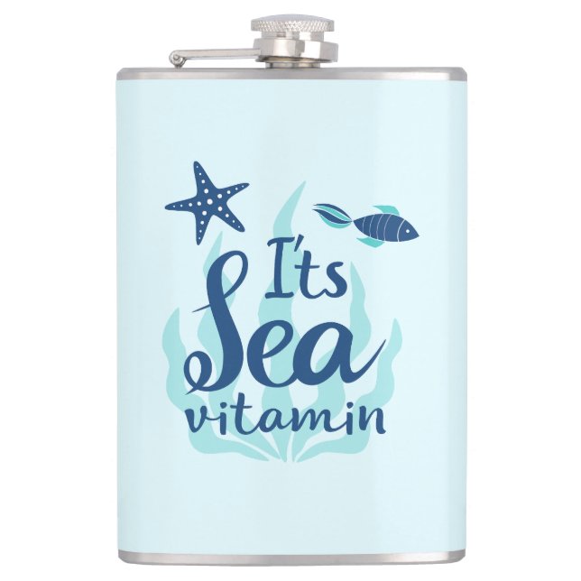 Petaca Vitamina del mar - Cita divertida inspirada en el  (Anverso)