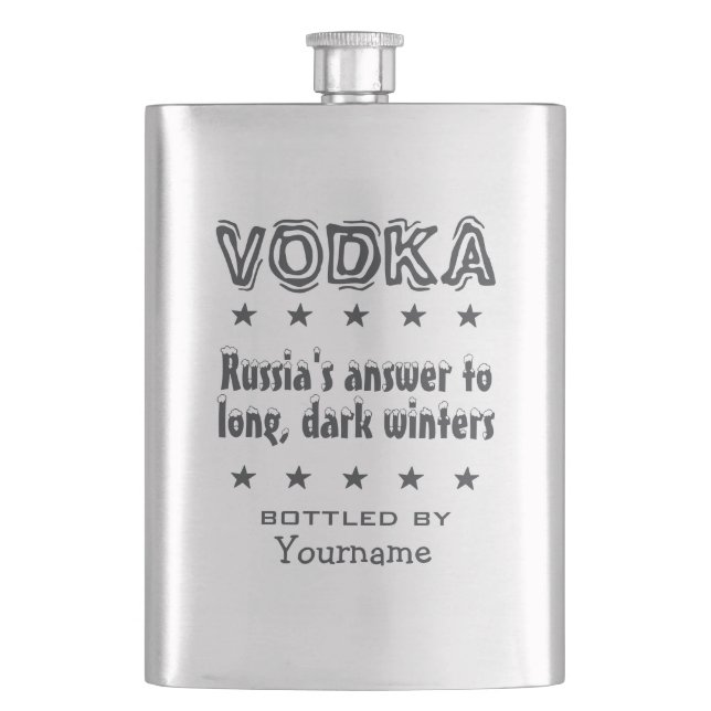 Petaca Vodka - matraz personalizado ruso (Anverso)