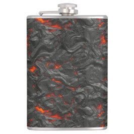 Petaca Volcán lava de los molten negro y rojo