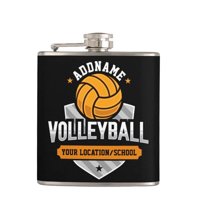 Petaca Voleibol ADD TEXTO Escuela Varsity Team Player (Anverso)