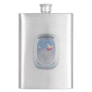Petaca Vuelo de moda - Cerdos volando la ventana del avió