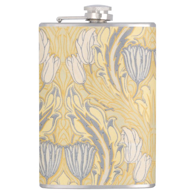Petaca Walter Crane Blue White Tulips & Acanthus (Anverso)