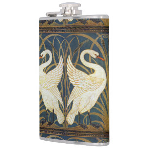Petaca Walter Crane Cisne Vintage y Iris Arte Nouveau