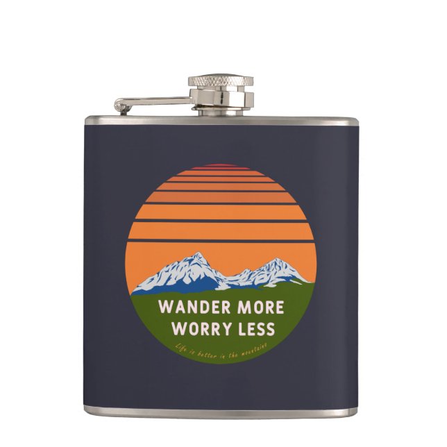 Petaca Wander more Worry less (Anverso)