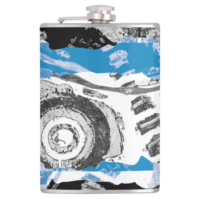 Petaca Wave Mechanism – Custom Vinyl Wrapped Flask  (Anverso)