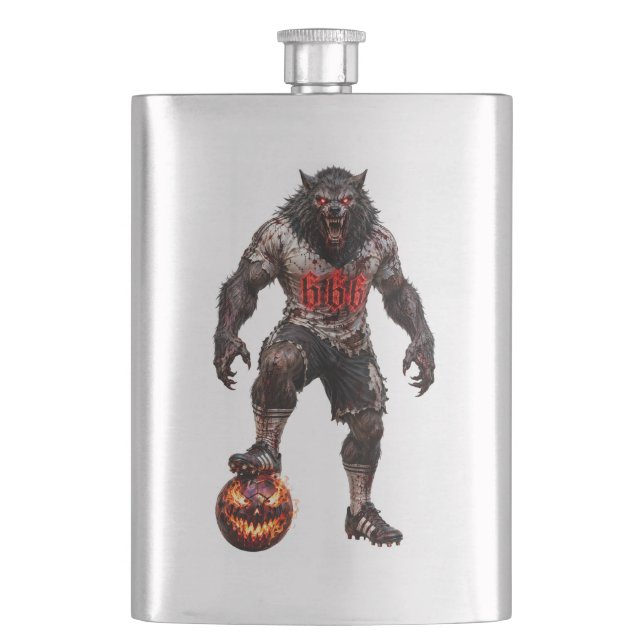 Petaca Werewolf Soccer Player Halloween Horror Art (Anverso)