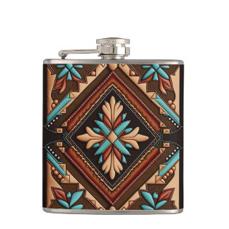 Petaca WESTERN MOTIF 6oz Flask