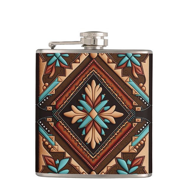 Petaca WESTERN MOTIF 6oz Flask (Anverso)