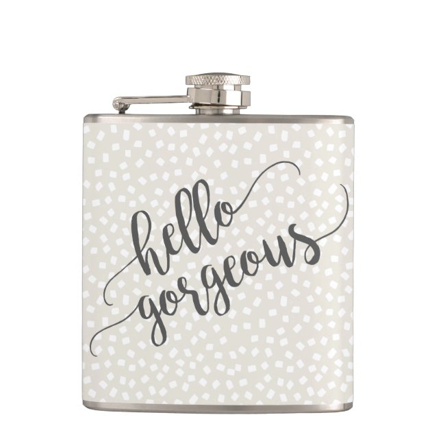 Petaca Whimsical Confetti Dots Hello Gorgeous (Anverso)