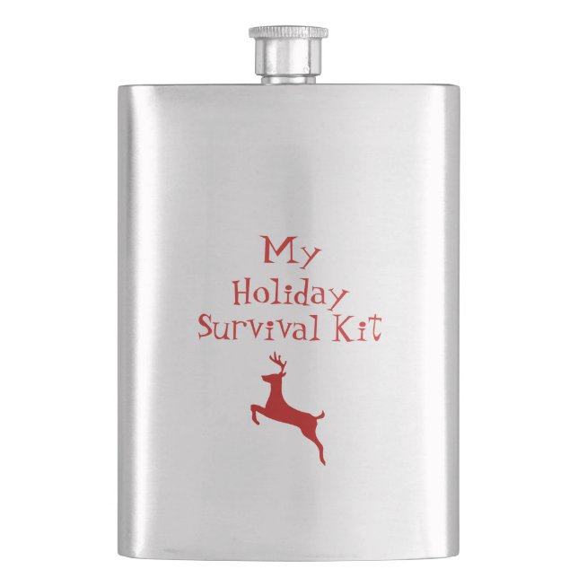 Petaca Whimsical Red Deer My Holiday Survival Kit (Anverso)