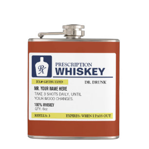 Petaca Whiskey con receta graciosa