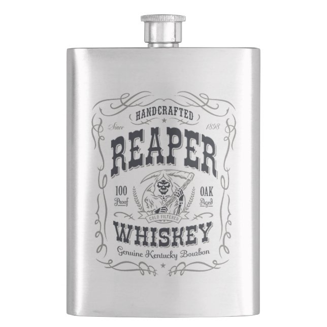 Petaca Whiskey Reaper Bourbon de Kentucky (Anverso)