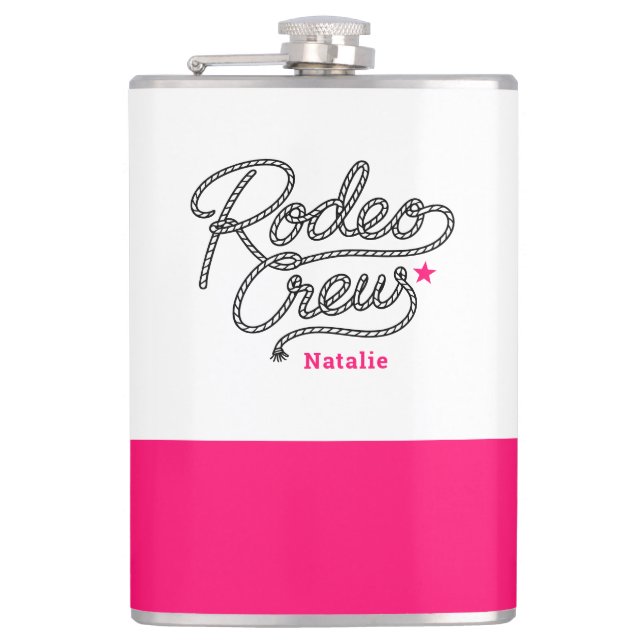 Petaca White and Pink Rodeo Crew Western Bachelorette (Anverso)