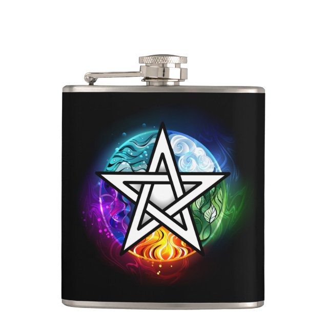 Petaca Wiccan pentagram (Anverso)