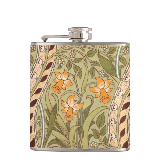 Petaca William Morris Daffodil Garden Flor Classic Bota (Anverso)