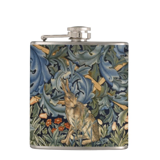 Petaca William Morris Forest Rabbit Floral Art Nouveau (Anverso)