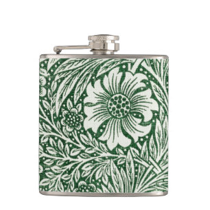 Petaca william morris marigold flor floral verde