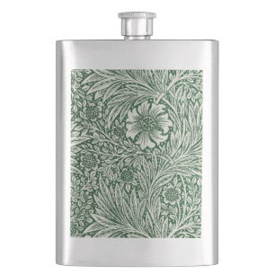 Petaca william morris marigold flor floral verde