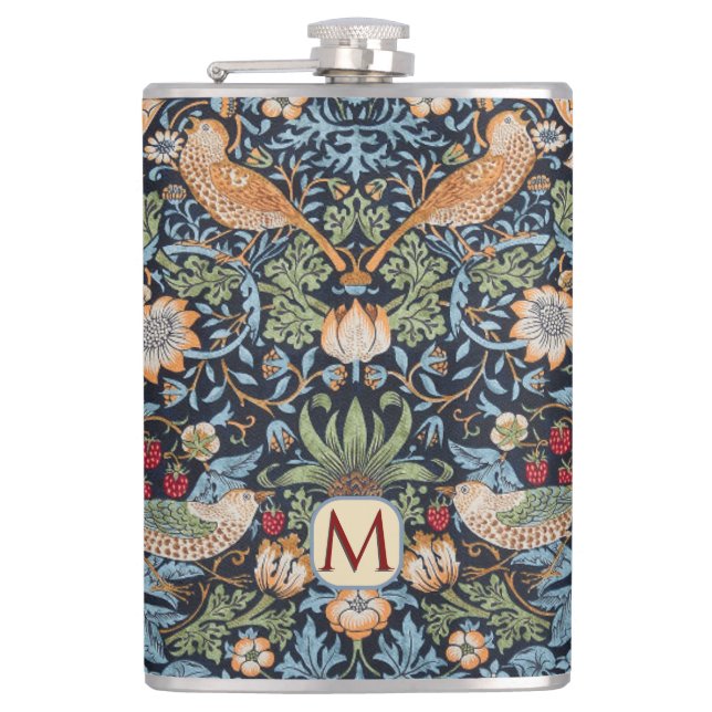 Petaca William Morris Monograma Ladrón de Fresas  (Anverso)