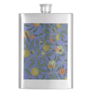 Petaca William Morris Papel de fondo azul granate