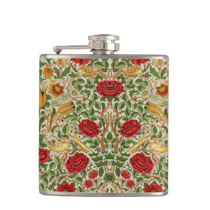 Petaca William Morris Rosa y Pájaros Chintz Rojo