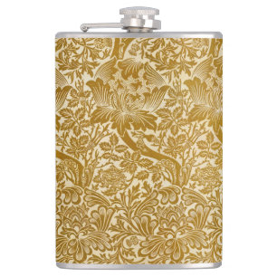Petaca William Morris Rosa y Thistle Floral Golden