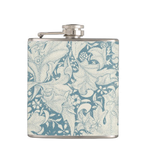 Petaca William Morris Wallflower damasco azul floral