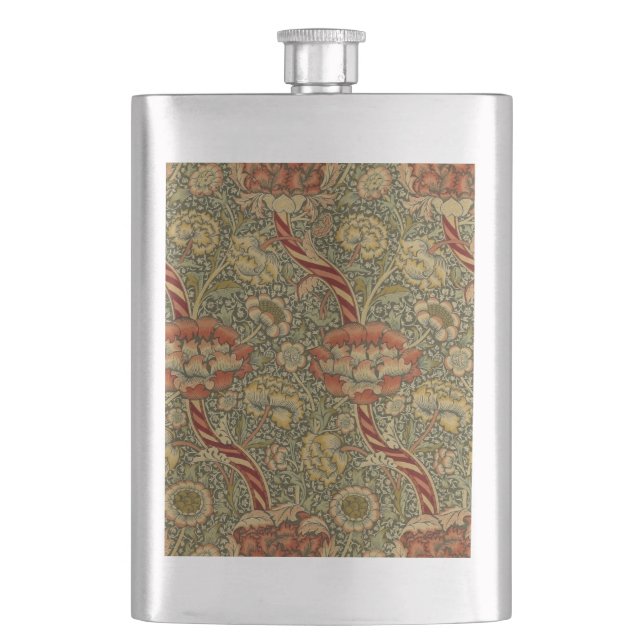 Petaca William Morris Wandle English Floral Damask Design (Anverso)