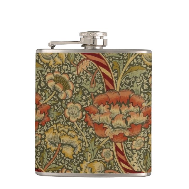 Petaca William Morris Wandle English Floral Damask Design (Anverso)