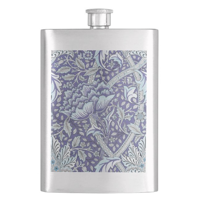 Petaca William Morris Windrush flores azules florales (Anverso)
