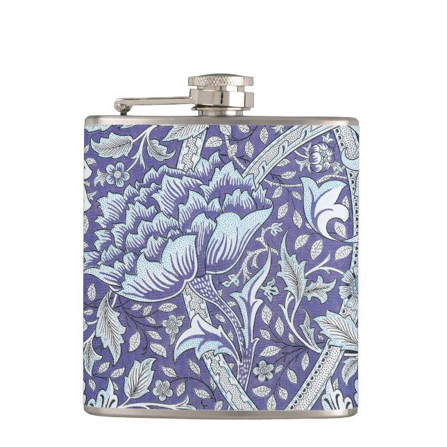 Petaca William Morris Windrush patrón floral azul (Anverso)
