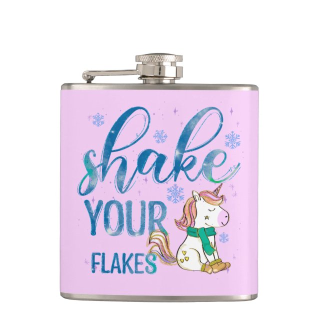 Petaca Winter Unicorn | Agitar tus chapuzones | Diversión (Anverso)