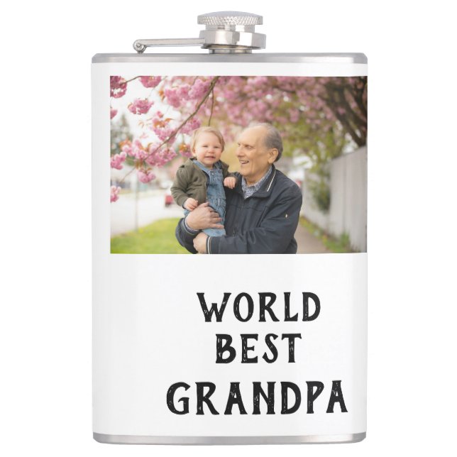 Petaca World best Grandpa photo name father's day grandpa (Anverso)