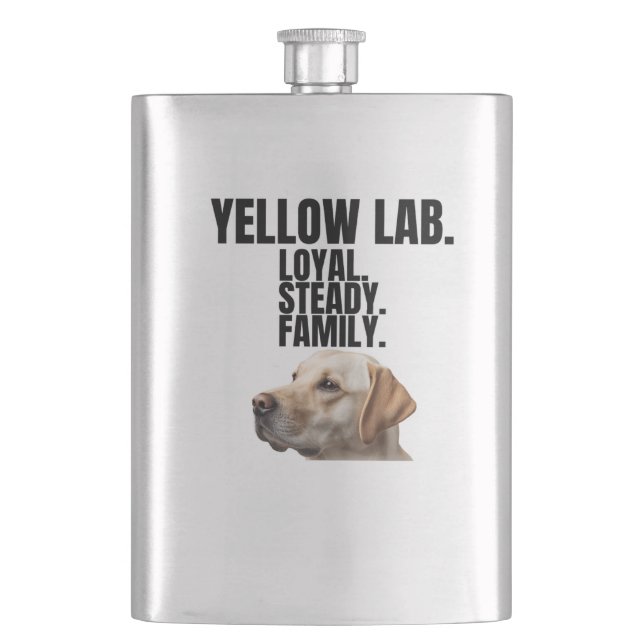 Petaca Yellow Lab Loyalty Stainless Steel Flask (Anverso)